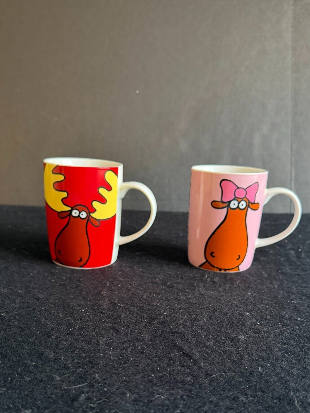 ‘Mr & Mrs Moose Canada’ Ceramic Mugs/Cups by: Stone Age